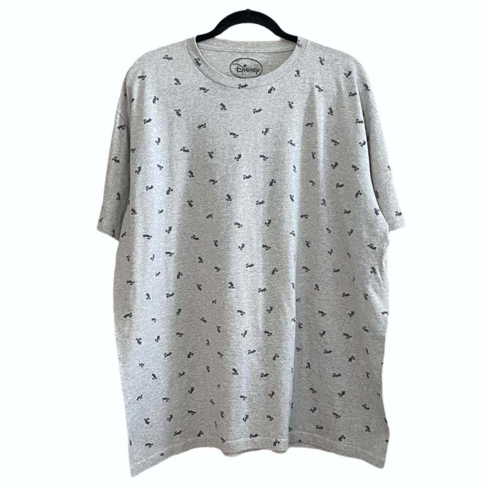 Mickey Mouse Gray All Over Print Graphic Tee Size 2XL